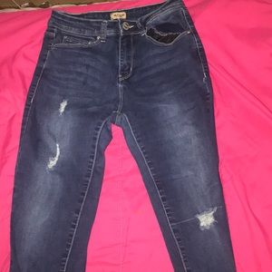 Slightly Distressed Skinny Jeans in